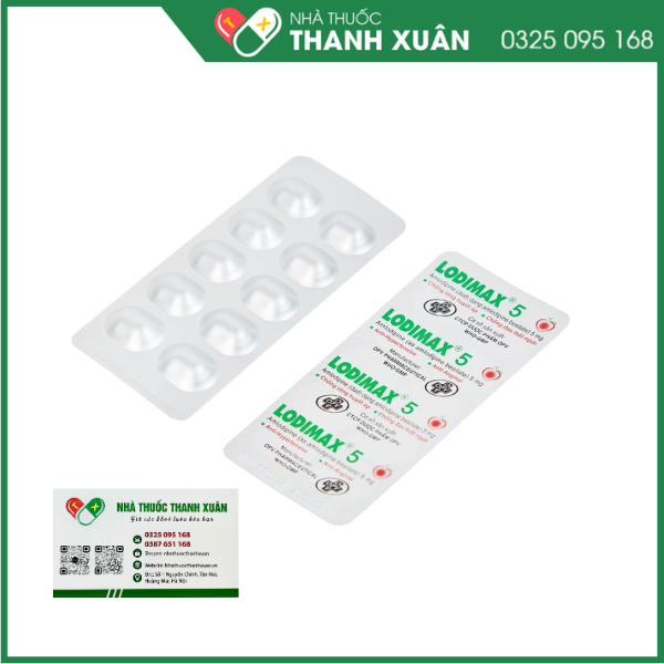 Lodimax 5 trị tăng huyết áp, đau thắt ngực